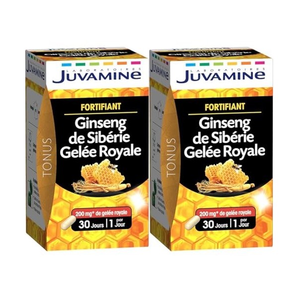 JUVAMINE - Fortifiant - Ginseng De Sibérie & Gelée Royale - 30 Gélules Lot de 2