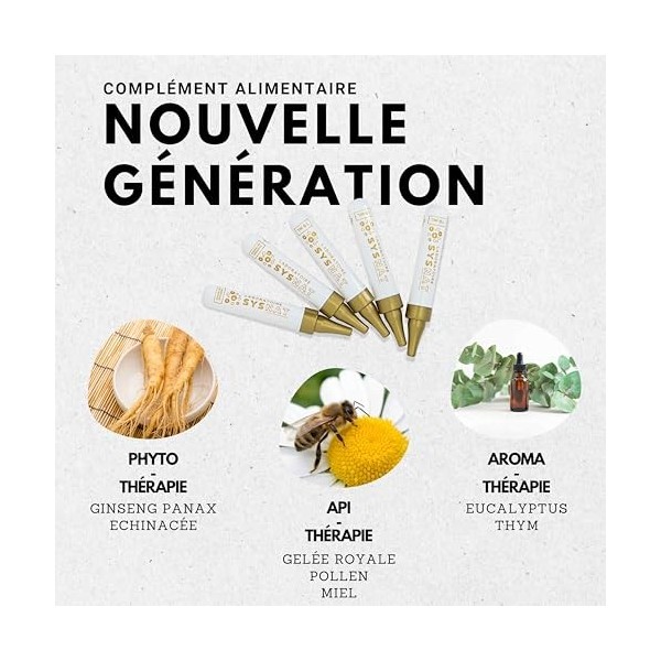 Complément Alimentaire à base de Gelée Royale Bio • ampoules immunité ginseng • toux tonus et vitalité • 14 doses • Laboratoi