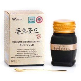 GINLAC DUO GOLD Panax Ginseng Rouge - Extrait Fermenté | vrai ginseng coréen | ginsénosides Rg1, Rb1 et Rg3 : 12mg/g 70%, Ext