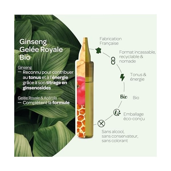 SUPERDIET- GINSENG, GÉLEE ROYALE, ACÉROLA- Booster toniques, Défenses immunitaires, Vitalité-Format Nomade - 20 Unidoses de 1