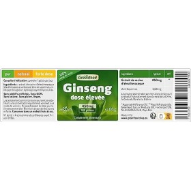 Greenfood Ginseng ginseng sibérien , 450 mg, dose élevée, 120 gélules - Sans additifs artificiels. Sans génie génétique. Veg