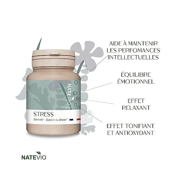 Complexe Antistress - Pilulier de 60 gélules - 100% Naturel - Sans dépendance ni accoutumance - Relaxation - detente vitalité
