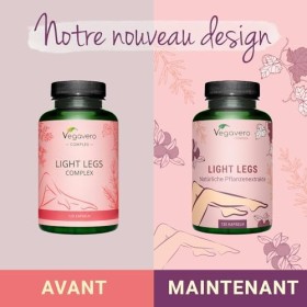 Circulation Sanguine Jambes Vegavero® | 120 Gélules | Avec Vigne Rouge, Prêle des champs, Petit Houx, Gotu Kola et Myrtille |