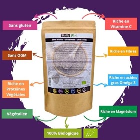 Dalia - Graines de Chia Biologiques 500 g Salvia Hispanica Amérique du Sud | Protéines, Digestion, Oméga 3 | Sans Gluten | 