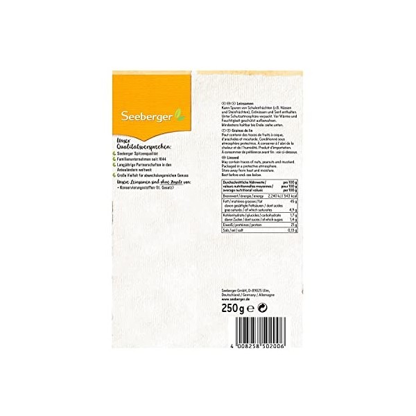 Seeberger Graines de chia : graines entières de chia - pour agrémenter les plats et boissons - riches en acides gras polyinsa