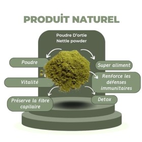 Ortie en poudre - 150g - Ortie moulue - Sachet refermable - poudre végétale