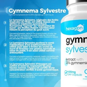 Gymnema Sylvestre 400mg - Jusqu’à +3 Mois de Cure - Soutien Naturel - Gestion des Envies Sucrées - Made in France - 90 Gélule