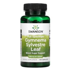 Swanson - Gymnema Sylvestre Leaf, 400mg | Aide à léquilibre du taux de sucre et au métabolisme - 100 Capsules