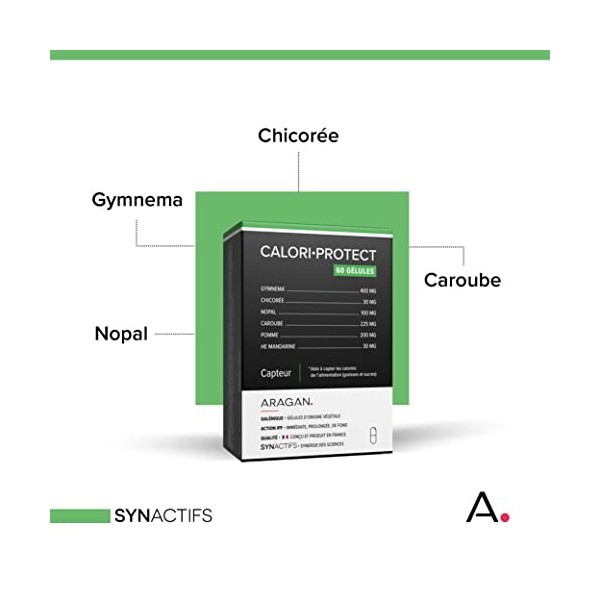 ARAGAN - Synactifs - CaloriProtect - Complément Alimentaire Minceur - Gymnema, Poudre de Caroube, Nopal, Huile Essentielle de