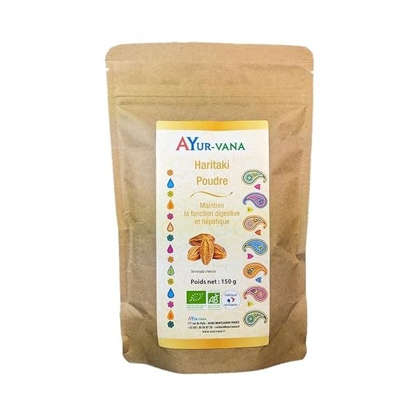 Haritaki bio en poudre AYur-vana - 150 g - Digestion et défenses naturelles