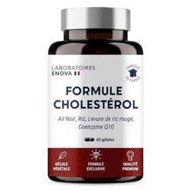 FORMULE CHOLESTÉROL | Ail Noir, Riz, Levure de riz rouge, Coenzyme Q10 | 60 Gélules | Fabriqué en France