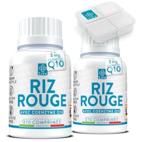 Levure De Riz Rouge Cholesterol Avec Coenzyme Q10 540 Comprimés PiuLife® Métabolisme Des Lipides, Source de Monacoline K, Ant