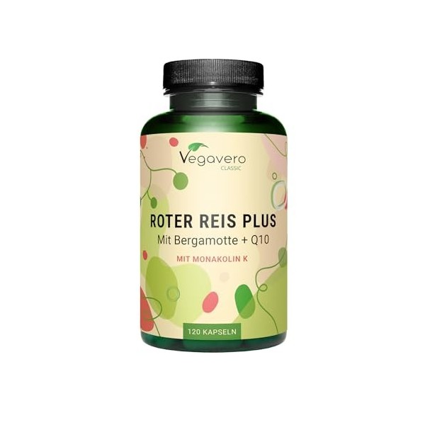 Levure de Riz Rouge | 2,9 mg Monacoline K | Avec Coenzyme Q10, Artichaut et Bergamote | Cholesterol + Santé Cardiovasculaire