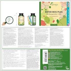 Levure de Riz Rouge | 2,9 mg Monacoline K | Avec Coenzyme Q10, Artichaut et Bergamote | Cholesterol + Santé Cardiovasculaire 