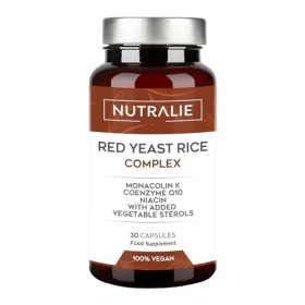 LEVURE DE RIZ ROUGE - Monacoline K 2,9 mg BIO-disponible + 30 mg Q10 + Vitamine C E B3 - Sans Gluten ni Lactose - 30 Gélules 