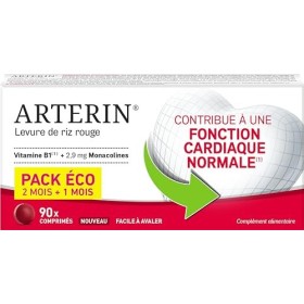 ARTERIN Levure de riz rouge 2,9 mg - Contribue à une fonction cardiaque normale* - Complément Alimentaire à base de levure de