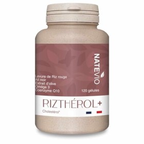 Rizthérol+ 5 actifs - Levure de Riz Rouge - Ail Noir - Q10 - Omega 3 - Extrait Olive - Cure de 2 mois