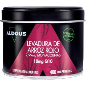 Levure de Riz Rouge avec Coenzyme Q10-400 comprimés - 2,99 mg de Monacoline pure - Fonction Normale du Cœur - Levure de Riz R