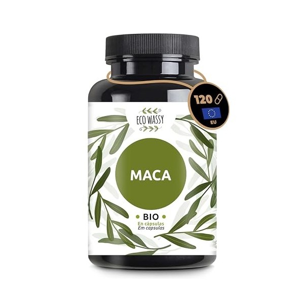 Maca andine | Racine de maca péruvienne 100% pure et naturelle. 120 Gélules BIO. Sans additifs. Augmentation de l’énergie, de