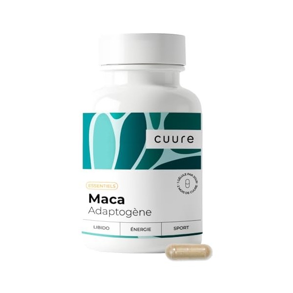 Maca Jaune - CUURE - Racine Naturel du Pérou - Perfomances Physiques et Sportives - Fertilité - Régulateur Hormonal - 60 Jour