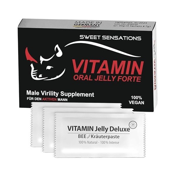 Gelée de pâte de maca noire | Pour les hommes actifs | Formule naturelle | 5 sachets haute dose | Augmente la vitalité | Effe