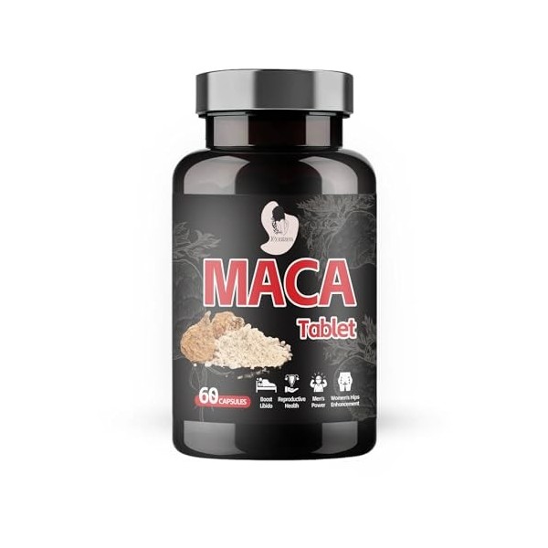 MACA - Comprimé à base de Poudre de Racine de Maca - Complément Naturel Énergie Vitalité - Vitalité féminine - 60 Comprimés -