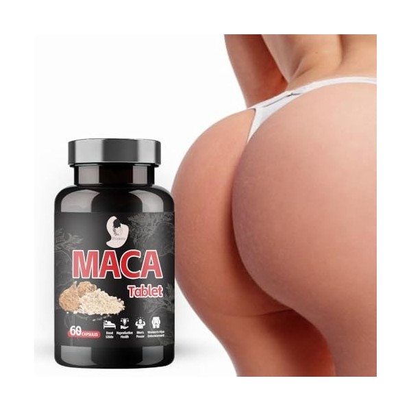 MACA - Comprimé à base de Poudre de Racine de Maca - Complément Naturel Énergie Vitalité - Vitalité féminine - 60 Comprimés -
