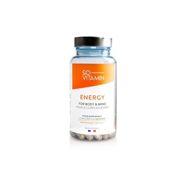 SOVITAMIN ENERGY | Vitalité, performances physique et mentales | Formule 100% végétale | Ginseng | Maca | Guarana | 90 gélule