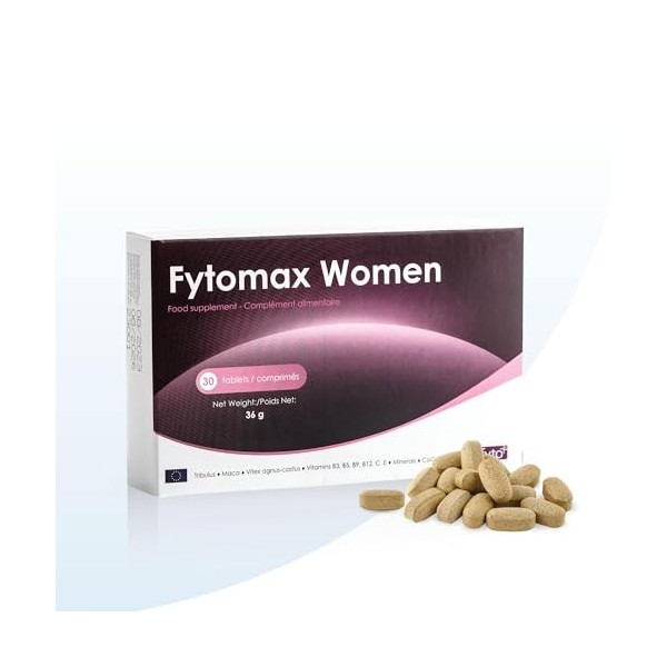 Fytomax Women - Soutien Fertilité Féminine | Booste Vitalité & Conception | Acide Folique, Zinc, Vitex, Maca | Aide Procréati