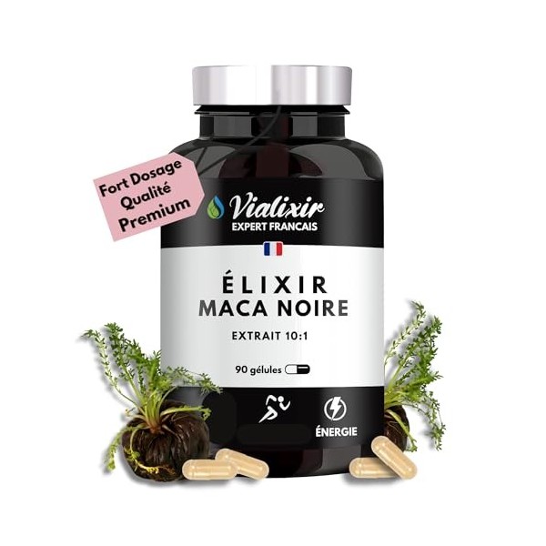 Maca Noire 20 000mg/jour Extra Forte | 90 Gélules Végan | Energie Equilibre Homonal Détente I Extrait de Racine de Maca du Pé