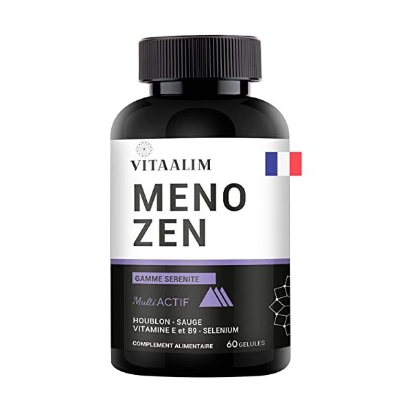 MENO ZEN : Cible les Troubles Liés à la Ménopause | Bouffées de Chaleur, Troubles du sommeil, Fatigue, Stress, Acné | Houblon