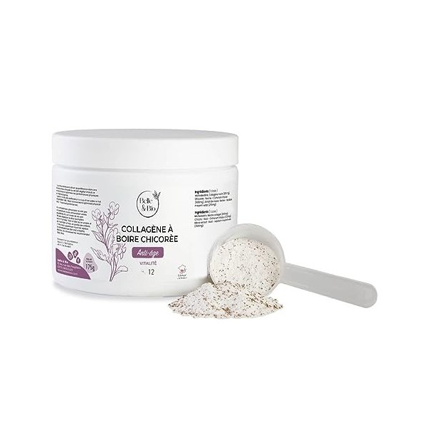ANTI AGE ET VITALITE- Collagène marin à boire chicorée - Poudre à diluer - Pot de150 g - Fabriqué en France - Action anti-âge