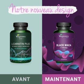 MACA Noire + TRIBULUS Terrestris | Complex EXTRA FORTE | 90% Saponines | Musculation + Endurance pour Hommes et Femmes | 120 