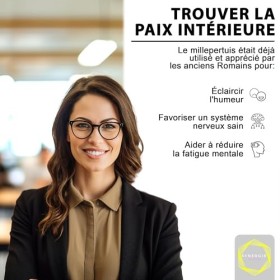 Millepertuis 500 mg, Rhodiola Rosea 400 mg, Valériane 300 mg - 60 doses journalières - Hypericine 0,3%, Rosavine 3%, Salidros