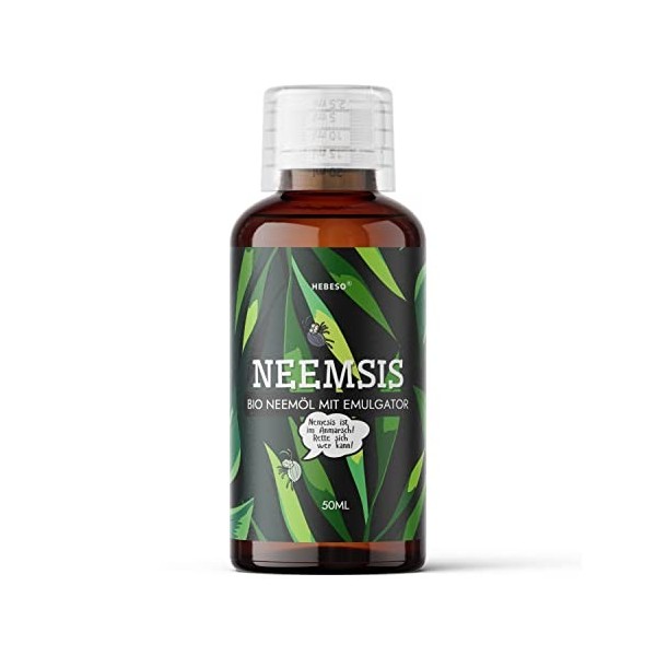 HEBESO® NEEMSIS Huile de neem organique avec émulsifiant naturel - Prête à lemploi - Pressée à froid. 100 % naturelle. Sans