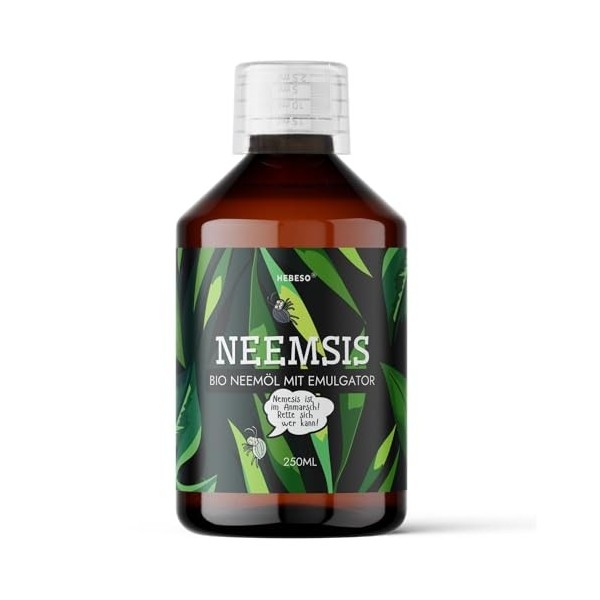 HEBESO® NEEMSIS Huile de neem organique avec émulsifiant naturel - Prête à lemploi - Pressée à froid. 100 % naturelle. Sans