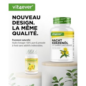 Huile donagre - 180 capsules - Fortement dosée avec 2000 mg par dose journalière - Premium : 10% dacide gamma-linolénique G