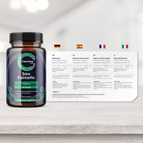 Extrait de palmier nain - dose quotidienne équivalente de 3000 mg utilisant un extrait 15:1. 180 capsules végétaliennes - Ext