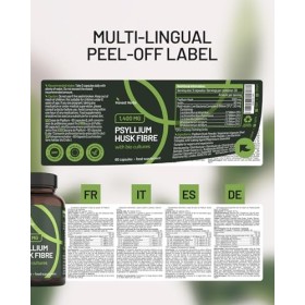 Psyllium Blond avec Probiotiques 1400 mg - Téguments purs à 99% - 60 gélules - Transit, Digestion, Fonction Intestinale - Fib