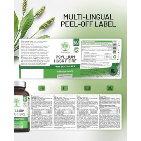 Psyllium Blond avec Probiotiques 1400 mg - Téguments purs à 99% - 60 gélules - Transit, Digestion, Fonction Intestinale - Fib