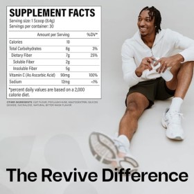 Revive MD Fiber - Digestive Health, Fiber, Psyllium Husk, Oat Flour - 30 Servings Unflavored 