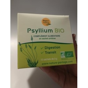 Psyllium Blond Bio Complement alimentaire en Sachet 15 x3 gr - Fibre Naturelle pour une Digestion Saine