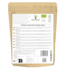 Bio Poudre de Shatavari Biologique 200g Organic Shatavari Powder - Certifié Biologique, Qualité Supérieure | Vegan | Ayurve