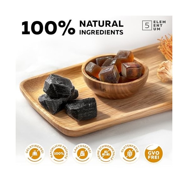 Gummies Original Shilajit – Haute Dose 2200 mg | 90 Pièces – Complexe Premium Renforcé avec Crinière de Lion, Reishi, Chaga &