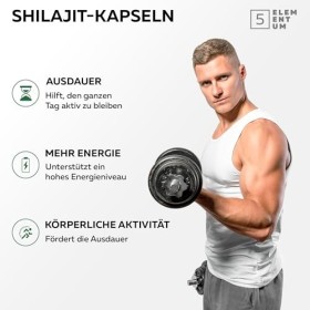 Gélules Mumijo Shilajit, Haute Dose 1000 mg par Portion Journalière, L’Original de l’Himalaya, 180 Gélules – Testé en Laborat