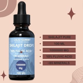Shilajit Pur Oil | 100 ml 100000mg | +85 Minéraux | Complément Alimentaire en Gouttes pour Hommes |Avec Résine Pure de Shilaj