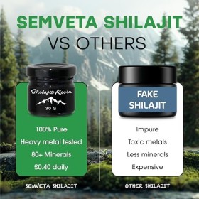 Résine de Shilajit de lAltaï - 30g - Shilajit Pur - Résine Nutritive de Shilajit de Montagne Filtrée à Froid par Semveta - R