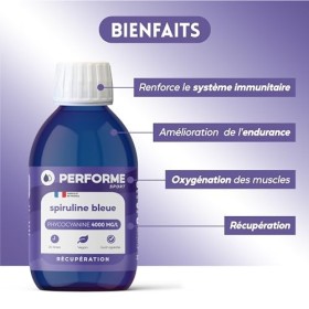 Spiruline Bleue 4000mg/l • Endurance & Récupération • Forte Concentration en Phycocyanine • 20 doses • Goût agréable • 100% N