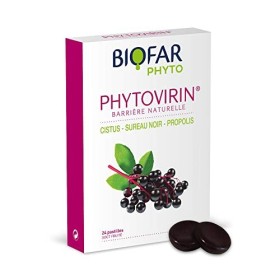 BIOFAR PHYTO PHYTOVIRIN PASTILLES -Cistus, Propolis, Sureau noir, Gingembre, Eleuthérocoque, Vitamines C Ester-C® & D3, Zinc 