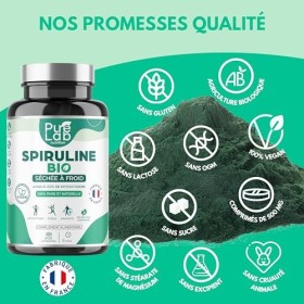 Spiruline Bio - 600 Comprimés Vegan, Cure 5 Mois - Jusquà 21% Phycocyanine et 69% Protéines - Séchée à Froid - Antioxydant, 